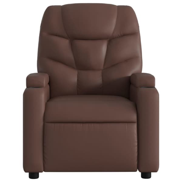 vidaXL Reclinerfåtölj med uppresningshjälp brun konstläder