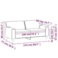 Miniatyrbillede 7 af 8: vidaXL 2-personers sofa 140 cm kunstlæder vinrød