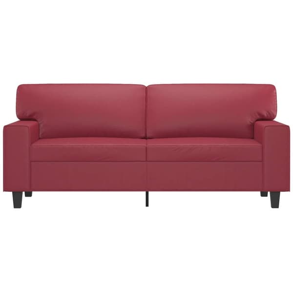 vidaXL 2-personers sofa 140 cm kunstlæder vinrød