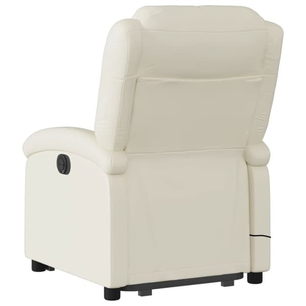 vidaXL Massagefåtölj med uppresningshjälp gräddvit konstläder