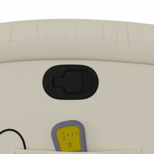 vidaXL Massagefåtölj med uppresningshjälp gräddvit konstläder