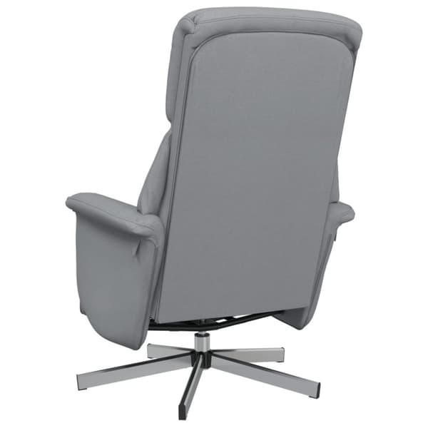 vidaXL Reclinerfåtölj med fotstöd ljusgrå tyg