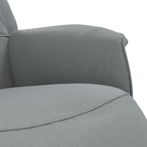 vidaXL Reclinerfåtölj med fotstöd ljusgrå tyg