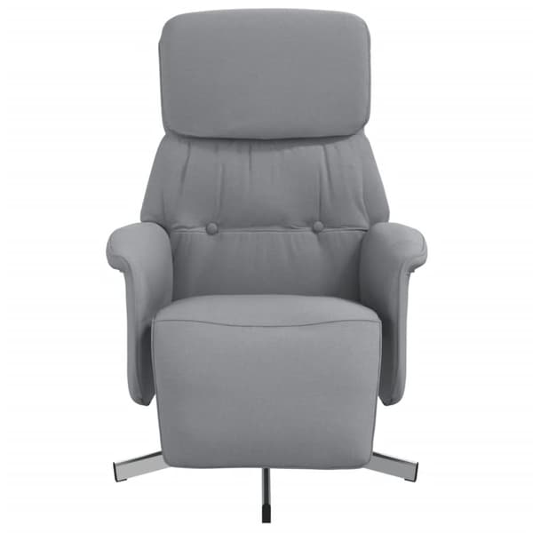vidaXL Reclinerfåtölj med fotstöd ljusgrå tyg