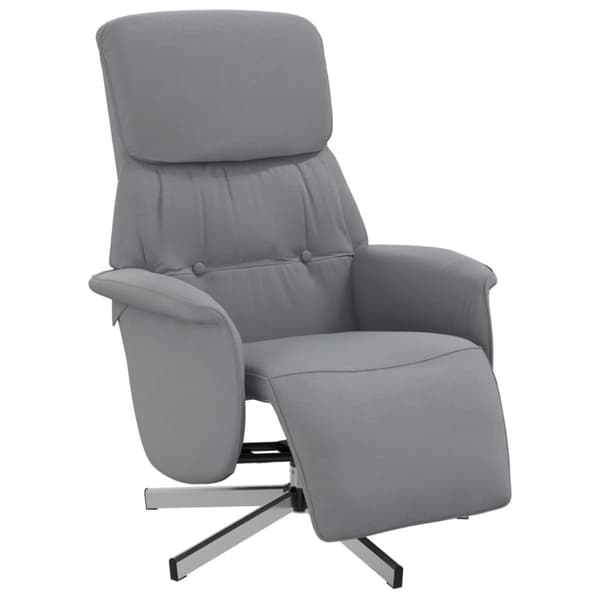 vidaXL Reclinerfåtölj med fotstöd ljusgrå tyg