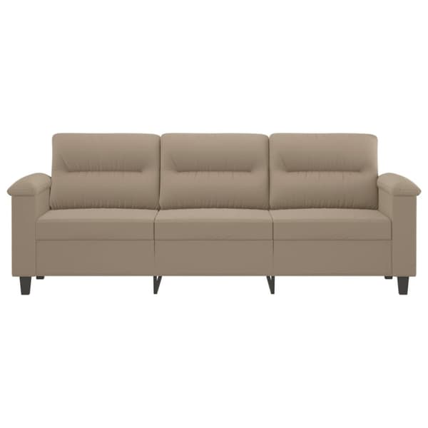 vidaXL 3-sitssoffa Taupe 180 cm mikrofibertyg