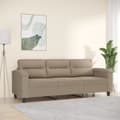 Miniatyrbild 1 av 8: vidaXL 3-sitssoffa Taupe 180 cm mikrofibertyg
