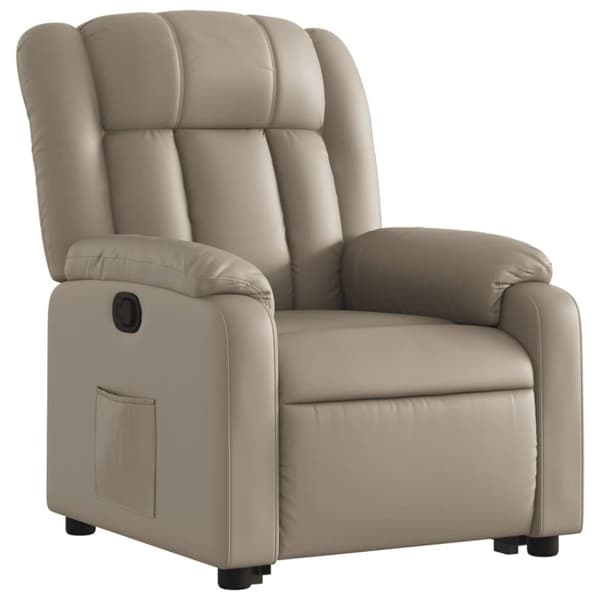 vidaXL Reclinerfåtölj med uppresningshjälp cappuccino konstläder