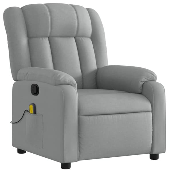 vidaXL Massagefåtölj ljusgrå tyg