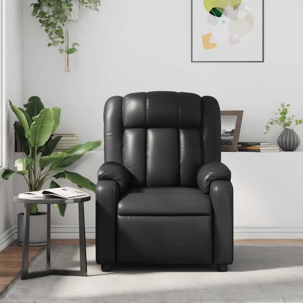 vidaXL Massagefåtölj svart konstläder