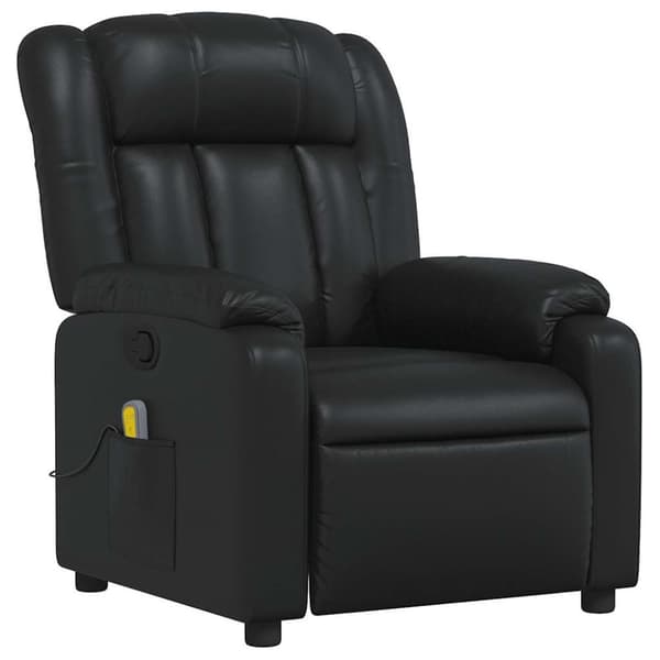 vidaXL Massagefåtölj svart konstläder