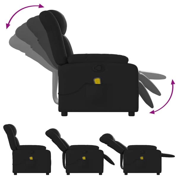 vidaXL Massagefåtölj svart konstläder