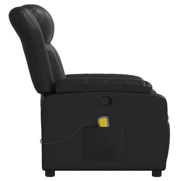 vidaXL Massagefåtölj svart konstläder