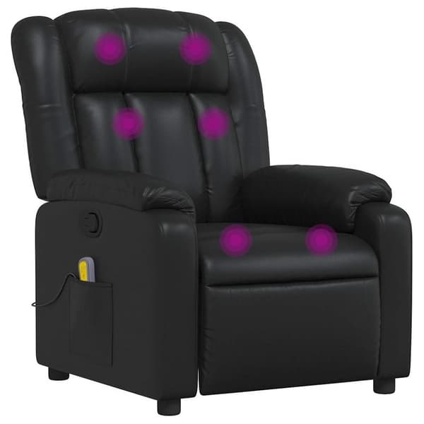 vidaXL Massagefåtölj svart konstläder