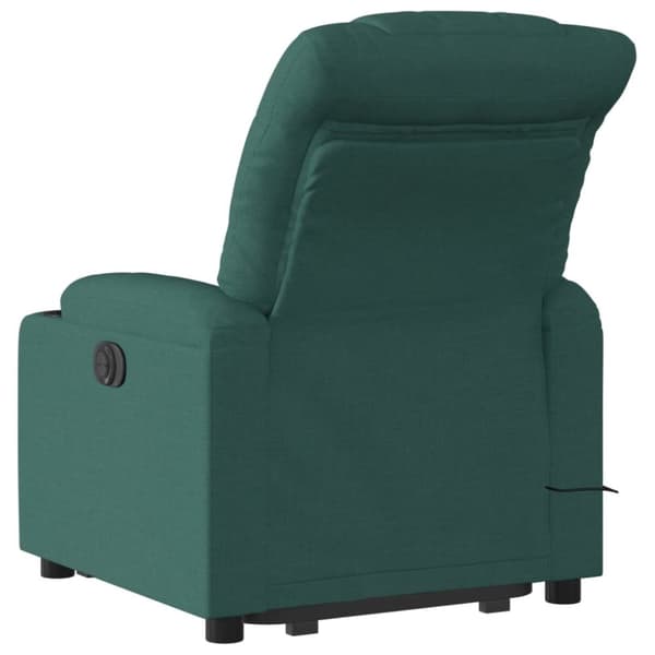 vidaXL Elektrisk massagefåtölj med uppresningshjälp mörkgrön tyg