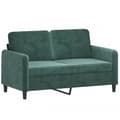 Miniatyrbillede 2 af 7: vidaXL sofasæt 2 dele velour mørkegrøn