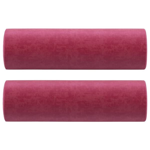 vidaXL 2-personers sofa med pyntepuder 140 cm velour vinrød