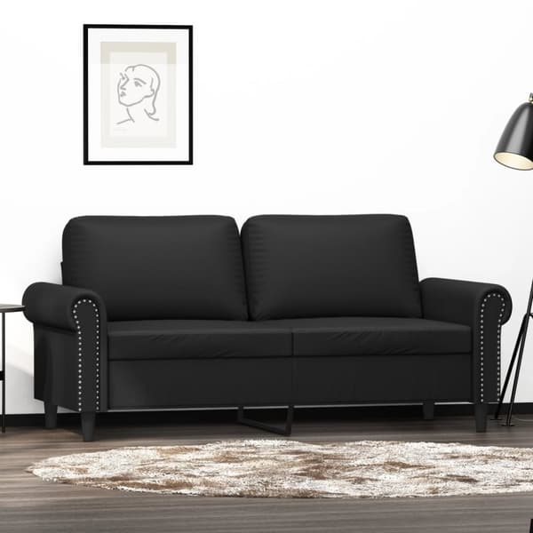 vidaXL 2-personers sofa 140 cm kunstlæder sort
