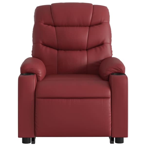 vidaXL Massagefåtölj med uppresningshjälp vinröd konstläder