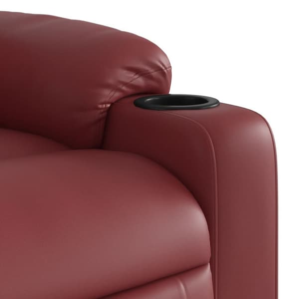 vidaXL Massagefåtölj med uppresningshjälp vinröd konstläder