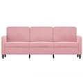 Miniatyrbild 3 av 8: vidaXL 3-sitssoffa rosa 180 cm sammet