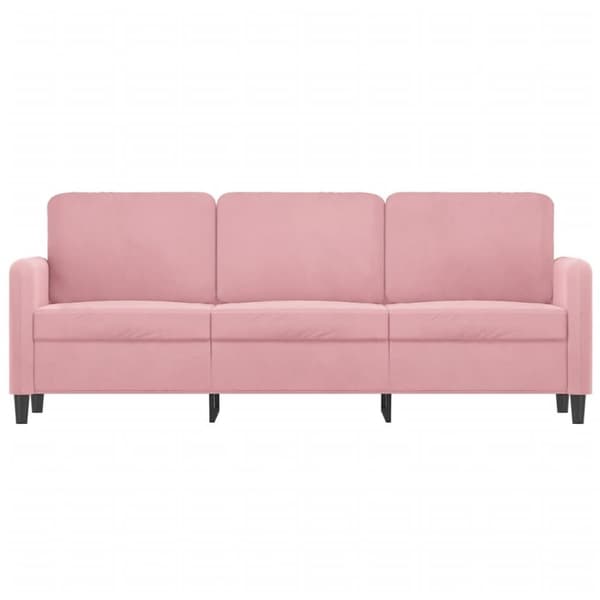 vidaXL 3-sitssoffa rosa 180 cm sammet