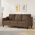 Miniatyrbild 8 av 8: vidaXL 3-sitssoffa brun 180 cm tyg