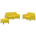 Miniatyrbillede 1 af 9: vidaXL sofasæt 3 dele velour gul