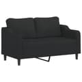Miniatyrbillede 4 af 8: vidaXL sofasæt 2 dele med puder stof sort