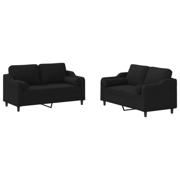 vidaXL sofasæt 2 dele med puder stof sort