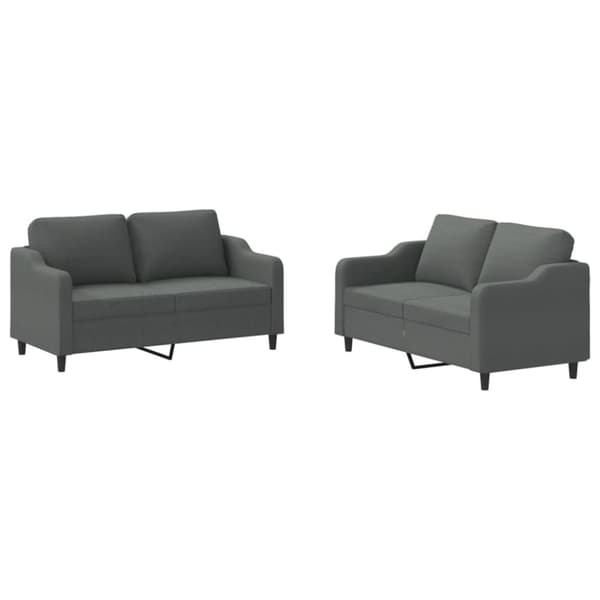 vidaXL sofasæt 2 dele med hynder stof mørkegrå