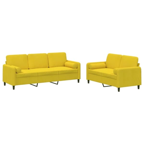 vidaXL sofasæt 2 dele med puder velour gul