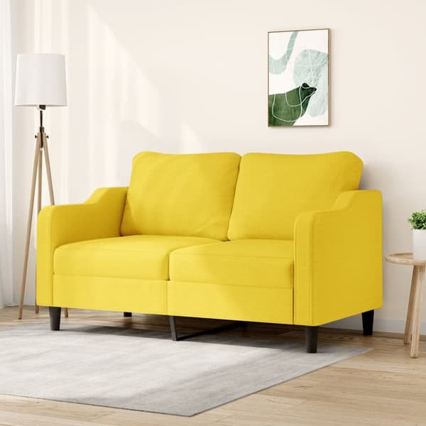 vidaXL 2-personers sofa 140 cm stof lysegul
