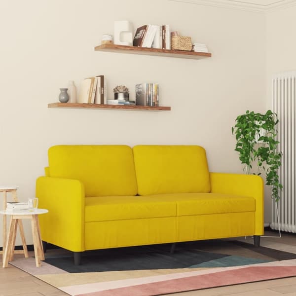 vidaXL 2-personers sofa 140 cm fløjl gul