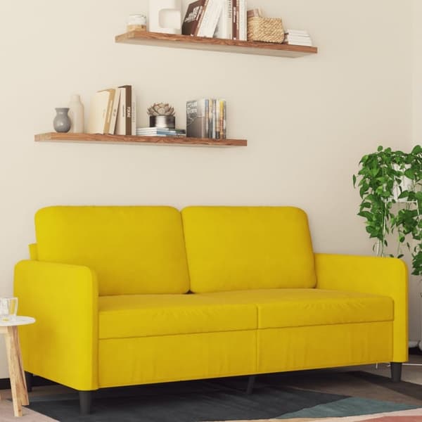 vidaXL 2-personers sofa 140 cm fløjl gul