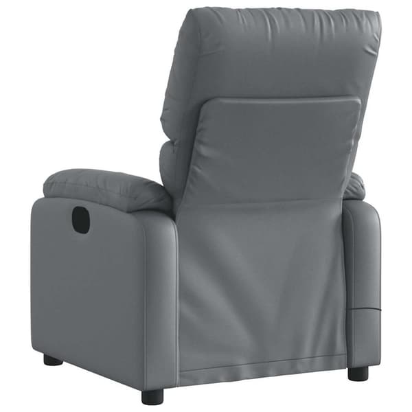 vidaXL Elektrisk massagefåtölj grå konstläder