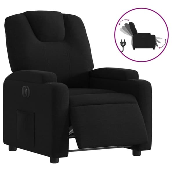 vidaXL Elektrisk reclinerfåtölj svart tyg