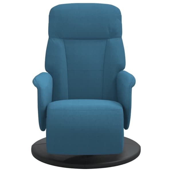 vidaXL Reclinerfåtölj med fotstöd blå sammet