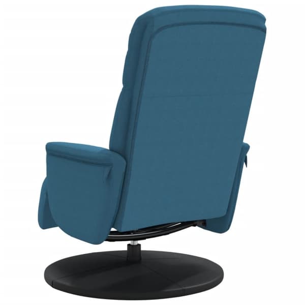 vidaXL Reclinerfåtölj med fotstöd blå sammet