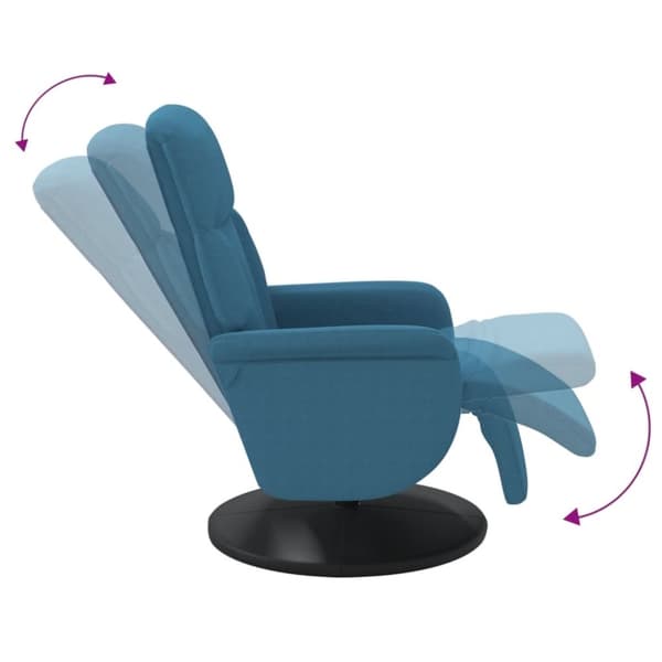 vidaXL Reclinerfåtölj med fotstöd blå sammet