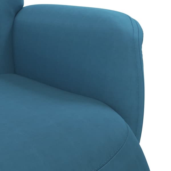vidaXL Reclinerfåtölj med fotstöd blå sammet