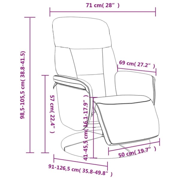 vidaXL Reclinerfåtölj med fotstöd blå sammet