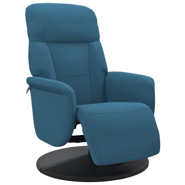 vidaXL Reclinerfåtölj med fotstöd blå sammet