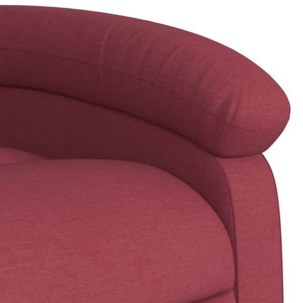 vidaXL Massagefåtölj med uppresningshjälp vinröd tyg
