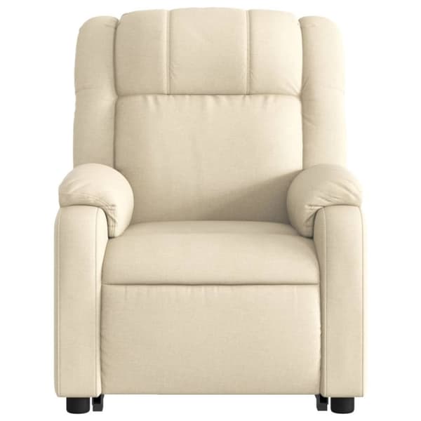 vidaXL Reclinerfåtölj med uppresningshjälp gräddvit tyg