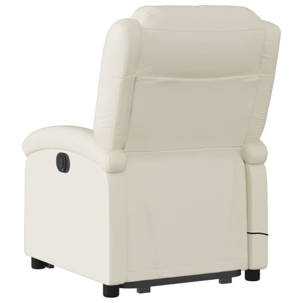 vidaXL Massagefåtölj med uppresningshjälp gräddvit konstläder