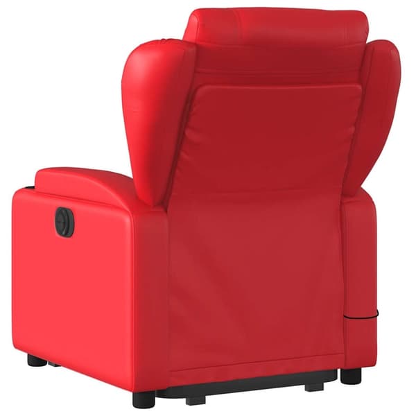 vidaXL Massagefåtölj med uppresningshjälp röd konstläder