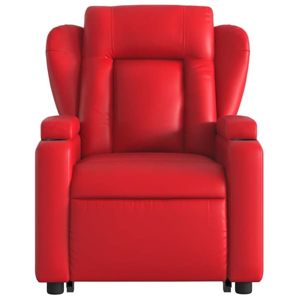 vidaXL Massagefåtölj med uppresningshjälp röd konstläder