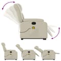 Miniatyrbillede 5 af 11: vidaXL løftestol med massagefunktion kunstlæder cremefarvet