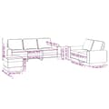 Miniatyrbillede 8 af 9: vidaXL sofasæt 3 dele stof vinrød